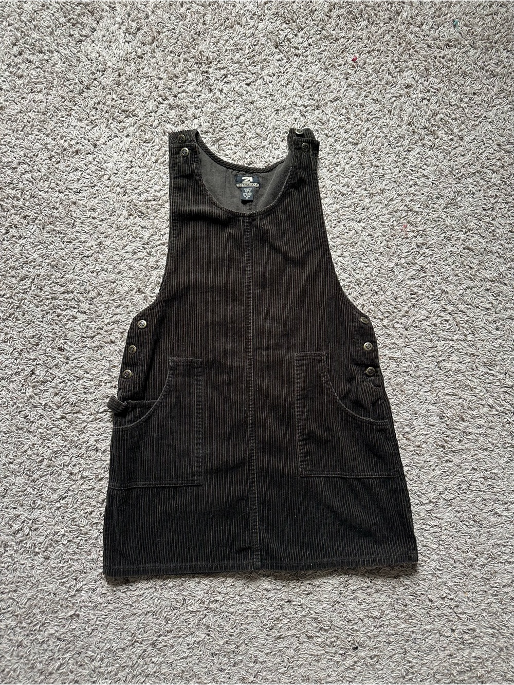 Forever 21 Black Corduroy Pinafore Dress